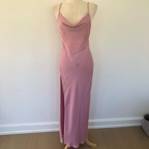 Pink slip dress gown